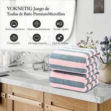 Toallas de Baño Grandes y Gruesas de Alta Calidad - 2 Pack Juego de Toalla de Vellón Coral Ultra Suave - Secado Rápido y Altamente Absorbente para Hotel,SPA,Gimnasio y Hogar,28x56inches (2, Rosa) - rosa - Ver 7