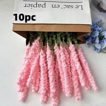 1 件/6 件/10 件手工钩针逼真薰衣草花束，保鲜薰衣草花家居装饰，插花，节日礼物 - 彩色 - 查看 12