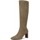 Green Suede-chunky Heel