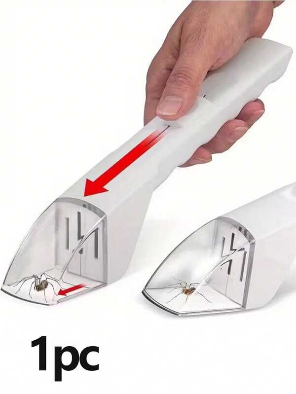 1PC Handheld Insect Trap, Spider Trap, Reusable Plastic Insect Catcher, Non-Electric Outdoor Fly Trap, Insect Clip For Controlling Fruit Flies, Horse Flies, Deer Flies And Drain Flies, Suitable For Indoor And Outdoor Use, A Must-Have For Home, A Creative Gift For Lovers, Friends, Family, Teachers