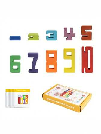 木制挑战性数字拼图，早期教育数学思维拼图木制积木玩具