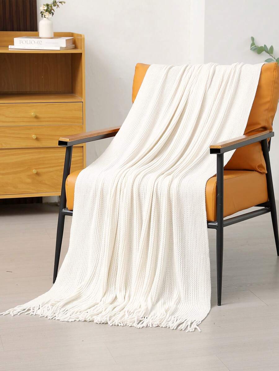 1pc Soft Knitted Blanket, Sofa Decor Knit Throw Blanket, Office Nap Blanket, Suitable For Daily Use - Finely Woven Chenille - View 1