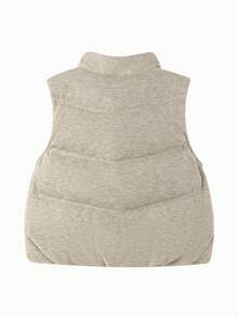 Balabala Baby Boys Down Vest, 2025 Winter Warm Outerwear, Soft & Stylish - Coffee Ash - View 2