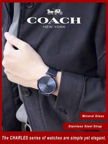 Coach Charles Blue Dial Blue Mesh Bracelet Watch For Men