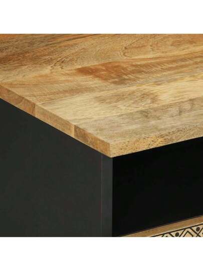 VidaXL Coffee Tafel 80x54x40 Cm Solid Rough Mango Wood Zwart view 7