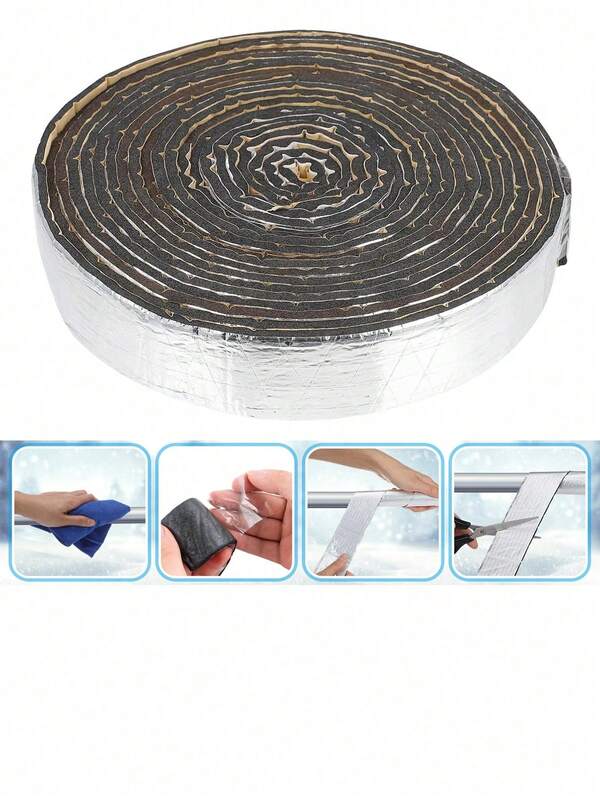 1 Roll Automotive Heat Insulation Soundproofing Mat, Insulation Pad And Soundproof Mat, Car Cover Decorative Rooftop Door Automotive Insulation Soundproof, Suitable For Automotive Hood Engine, Rooftop, Door And Trunk - Aluminum Foil Surface, Engine Hood Closed Cell Foam Accessories, Automotive Hood Insulation Pad, Automotive Sound Absorbing Pad Heat Insulation Mat, Automotive Hood Engine Rooftop Door Heat Insulation Mat, Automotive Audio Mat, Closed Cell Foam Accessories