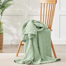 Large 50 X 70% Cotton Muslin 6-Layer Breathable Lightweight Throw Blanket Bed And Couch, Soft Quilt Bedspread, All-Season Gauze Blanket Adults, Lavender - 08 - 鼠尾草綠 - 查看 2