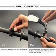 Bike Rear View Mirror Bike Cycling Mirror Clear Wide Range Back Sight Rearview Mirror Adjustable Handlebar Left Right Mirrors