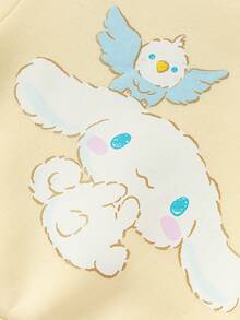 Balabala Kuromi Young Girl Layered Sweatshirt, 2025 Autumn Winter Mall Edition, Warm Casual Top - Moth Yellow - View 6