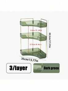 3 Layer Bathroom Corner Reservoir, Multi -Layer Counter Dressing Tray, Transparent Cosmetics Storage Rack, Multi -Functional Shelves, Corner Makeup Finisher - 綠色 - 查看 2