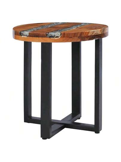 VidaXL Coffee Tafel 40x45 Cm Solid Teak Polyresin view 8