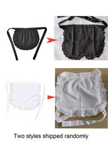 Delantales de sirvienta, delantales con estilo de princesa, baberos de estilo lolita suave para uso diario. Delantales de pequeño chef, nuevos delantales de sirvienta lolita, baberos lolita negros y blancos suaves y lindos, delantales de cintura media con volantes para disfraces de sirvienta de Halloween, delantales plisados de unicolor, delantales puros y sexys, delantales lindos y femeninos. Delantal de estilo lolita japonesa de cocina china, accesorios de falda lolita.