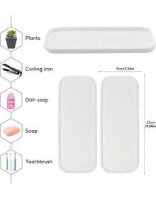 1/2 peças de silicone tornam as bandejas de armazenamento de silicone adequadas para pias de cozinha e banheiros. Bandejas antiderrapantes para lava-louças e bancadas, além de bandejas para gavetas de banheiro. Perfeitas para guardar cosméticos e pequenos acessórios.