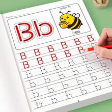 32 páginas Cuaderno de trabajo de preescolar para practicar el alfabeto - Con ayudas visuales interesantes (manzana, etc.), práctica de escritura fácil, excelente regalo educativo para la lectura, escritura y habilidades motoras finas tempranas - Multicolor - Ver 6