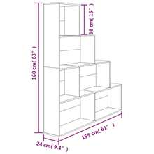 vidaXL Bücherregal/Raumteiler In Betongrau, 155x24x160 Cm, Holzwerkstoff - Grigio - Visualizzare 8