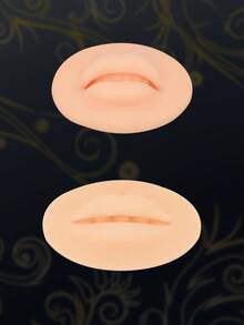 2pcs 5D Silicone Lip Shaped Reusable Tattoo Practice Skin With Teeth, For Lip Permanent Makeup Practice
