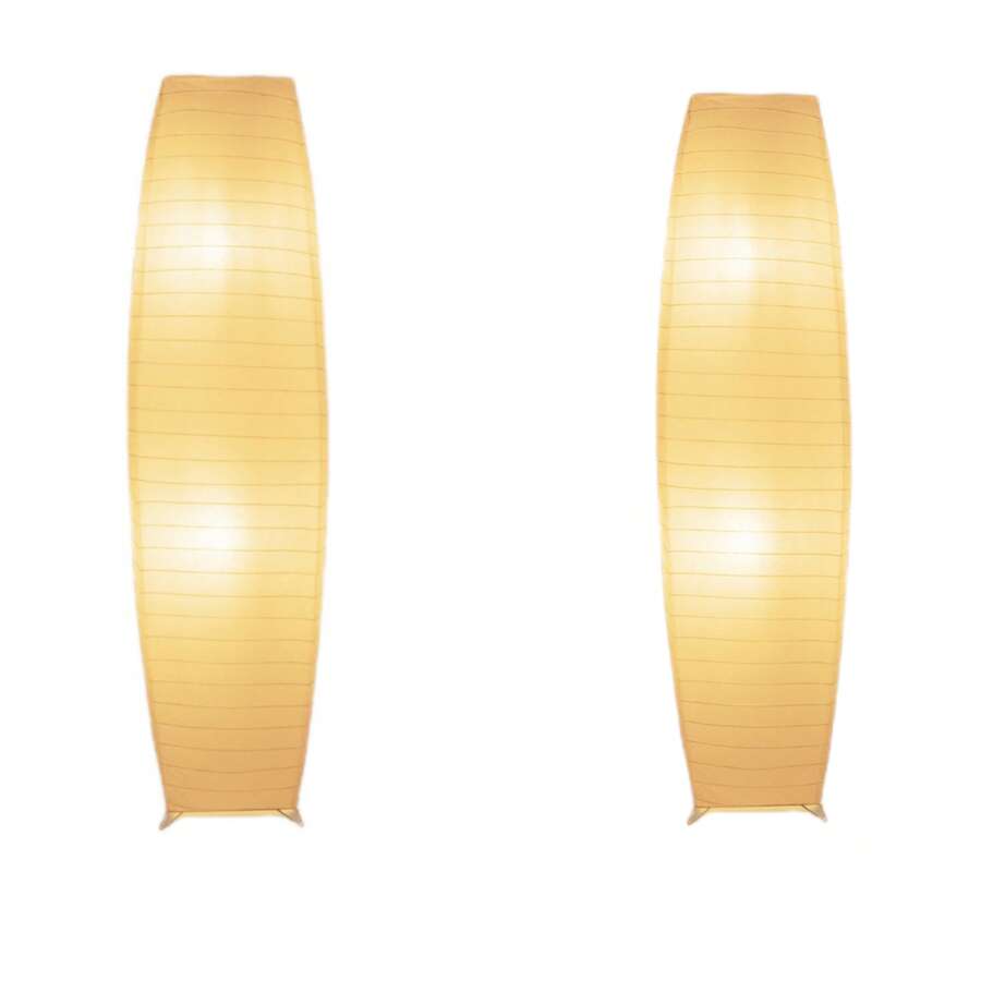 HonoDing Paper Floor Lamp, 59'' Minimalist Japanese Lamp,Lamparas Para Sala,  Office, Kids Room, Reading, Living Room Decor- Bedroom Furniture No Bulb(Oval 2 Pack)