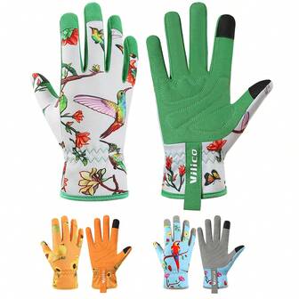 Vilico 1 Pair OfOutdoor Sports Style Men'S And Women'S Cycling Mtb Gloves Shockproof And Non Slip Silicone Pad Palm Touch Screen Gloves Durable And Comfortable Fabric Suitable For Fitness Running Weightlifting Skiing Roller Skating Volleyball Basketball Badminton Cycling Mountain Climbing Dancing Outdoor Camping Fishing Bike Gloves ﻿