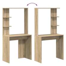 vidaXL Schreibtisch Sonoma Eiche 78,5 X 37 X 154,5 Cm Holzwerkstoff - Gelb - Übersicht 9