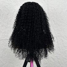 5x5 4x4 13x4 13x6 卷曲耳边蕾丝前假发，200% 密度柔软蓬松杰瑞卷发，5*5 4*4 戴上即走，无胶预切高清蕾丝前闭合假发，深卷发 8-16 英寸鲍勃假发，耐热纤维合成混合人发混合假发，适合女性，自然黑色，8-36 英寸预切蕾丝适用于 4x4 5x5 - 自然色&黑色系 - 查看 63
