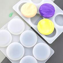 1 Set Of 6 Round Silicone Molds - Non-Stick, Easy Demold, Suitable For Soap, Candle And Plaster Crafts | Reusable For Essential Oil Soaps, Aromatherapy Bath Bombs And Slimes - Great For Beginners And Professionals - Multicolor - View 3