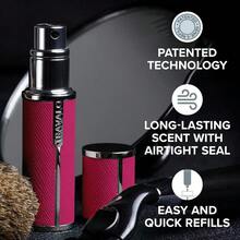 CZ Travalo Mila Perfume Atomizer LeakProof And TSA Approved For Air Travel Reusable Airtight Easy Fill Mini Pump Sprayer Lightweight Vegan Leather With Polished Metal Outer Shell Hot Pink 6108 - Hồng nóng bỏng - Xem 3