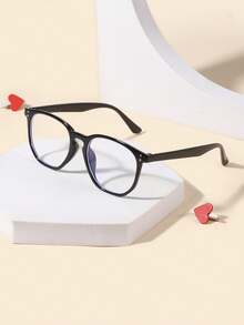 1副6-12岁儿童男女通用亚克力休闲基础款几何时尚纯色防蓝光眼镜，适合日常阅读和搭配校服 - 彩色 - 查看 6