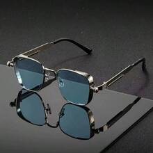 Men Driving Vintage Steampunk Square Metal Frame With Spring Hinges Women Eyepiece Driver Glasses