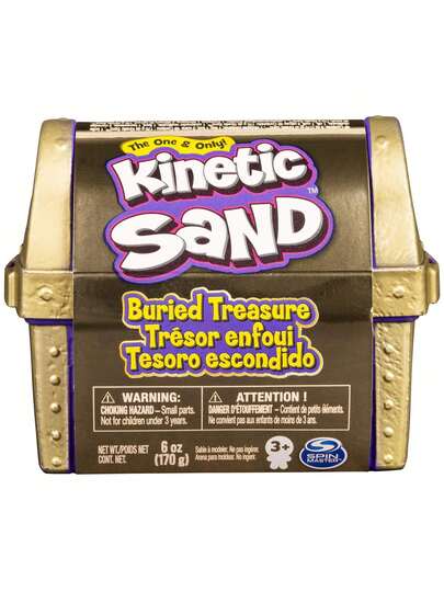 Spin Master Kinetic Sand, Buried Treasure Playset With 6oz Of Kinetic Sand And Surprise Hidden Tool (Style May Vary)