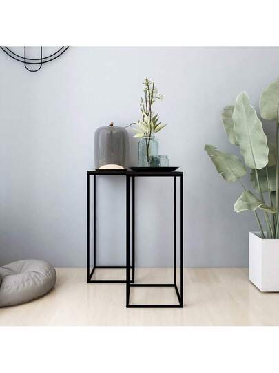 VidaXL Side Tables Pcs Steel Zwart