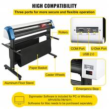 Vinyl Cutter, 53-Inch Vinyl Cutting Machine, DIY Semi-Automatic Vinyl Printer Cutter Machine, Manual Positioning, Sign Cutting With Floor Stand, Signmaster Software - 查看 6