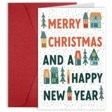 1PC Personalized Christmas Cards Funny Xmas Card With Envelopes Merry Christmas Blank Inside For Personal Notes Festive Vibe For Family Friends Holiday Greetings - one-size - View 1