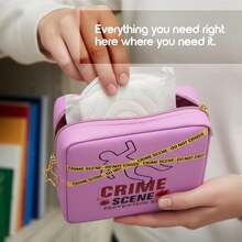 Primo Lines Period Bag For School \U2013 Compact Discreet Tampons &Amp; Pad Pouch With Waterproof Lining, Cute &Amp; Stylish Period Pouches For Teen Girls For School And Travel, First Period Kit (Shark Gifts) - Màu tím - Xem 6