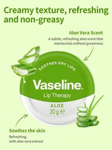 1 Box 20g Soothing Moisturizing Repair Vaseline Aloe Vera Lip Balm, Non-Sticky, Hydrating, Suitable For Daily Lip Care And After Sun Repair - Lipstick 20g Aloe Vera - View 2