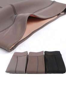 1 Stück 220g/80g verstärkte Thermohose für Damen, hohe Elastizität, transparent, hoher Bund, Strumpfhosen für Herbst und Winter (fällt klein aus), gemütlich - Kaffeebraun - Übersicht 6