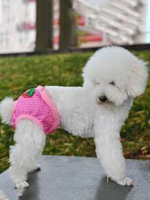 3pcs/1pc Reusable Female Dog Physiological Pants, Cute Strawberry Striped Leak-Proof Design, Heat Period Interference Underwear, Breathable Pet Diaper Shorts, Suitable For Dogs & Cats | Ideal For Temperature Regulation And Urinary Incontinence - Multicolor - View 10