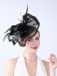 1pc Feather Fascinators Headband Women' Tea Party Hat Kentucky Derby Hats Cocktail Wedding Bridal Fascinators Headband Clip For Women Girl Birthday Mother's Day Halloween Christmas Gift