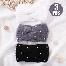 1/2/3PCS Winter Faux Pearls Headbands For Women Cold Weather - Knit Wide Women Ear Warmer Headband Thick Earmuffs For Women & Girls - Gifts & Stocking Stuffers Hair Accessories Workout Hair Bands Yoga Sweatband Autumn Winter Head Scarf Fall Head Band For Vacation Outfits Woman Women Bandana Soft Headwrap - Multicolor - View 16