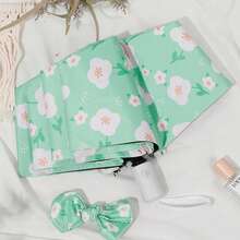 1pc Folding Automatic Inverted Umbrella, UV Protection Windproof Sunshade Umbrella For Women, High-End, Rainy And Sunny Use Summer Cooling,Beach,Travel