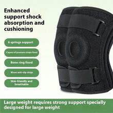 1 pieza Rodillera deportiva de talla grande, manga de rodilla con compresión de resorte y correa ajustable para senderismo, protección de la rótula - Negro - Ver 6