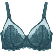 HSIA Minimizer Bras Women Large Bust Full Coverage Lace Plus Size Bra - Scales - Balsam Blue - View 6