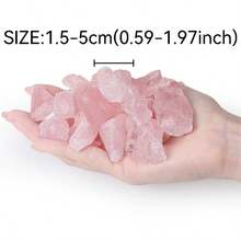 Natural Pink Crystal Quartz Rough Stones Boho Raw Crystal Decor For Tumbling, Cabbing, Jewelry Making, Wicca & Witchcraft, Ideal For Christmas, Thanksgiving, Valentine's Day, Mother's Day, Graduation Gifts - Pastoral Themed