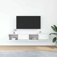 vidaXL 2 Stück TV-Schränke, Weiß, 80x31x25,5 Cm, Holzwerkstoff - Weiss - Übersicht 3