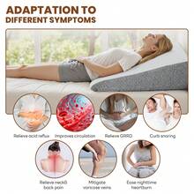 7"-12" Therapeutic Wedge Pillows - Certified Memory Foam For Acid Reflux, Back Pain & Sleep Apnea Relief (3 Heights) #PosturePillow #PainRelief - White and Gray - View 10