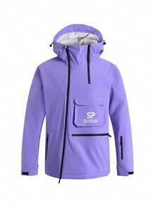 SPEED PANDA 1 Piece Unisex Hooded Sport Jacket, Windproof, Waterproof, Warm And Breathable, Abrasion-Resistant, Comfortable, Suitable For Both Women's And Men's Wearing (Excluding Accessories) Ski Outfits - Purple - View 6