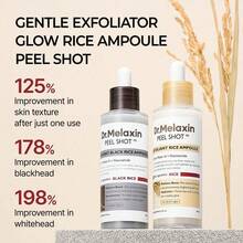 1PCS Peel Shot Glow Rice Ampoule Duo White And Black Ampoule Bottles Soft Exfoliating Facial And Body Scrub Dead Skin Skincare Product, Suitable For All Skin Types Blackhead Remover, Skin Care, Korean Skincare Products, Unisex, Essential Holiday Gifts - 黑與白 - 查看 2
