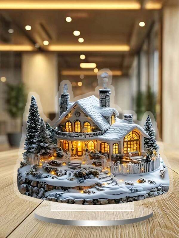 1 Stück, 20x20 cm Acryl Präsentationsständer, bohemischer Stil, vielseitig einsetzbar, festliche Weihnachtsdekoration, ideal für Zuhause & Büro, ohne Text, Tischdekoration Plakette