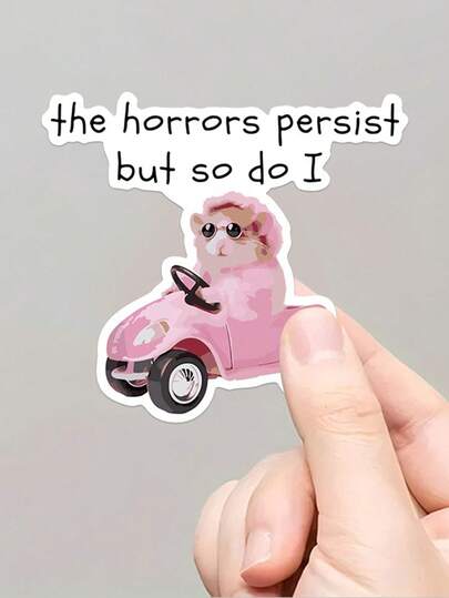 1Pc Scary Still, But I Won't Give Up Stickers, Hamster Stickers, Suitable For Adult Humor Laptop, Phone, Water Bottle, Kindle Stickers, School Teacher Classroom Supplies,Kpop,Scrapbook Supplies Decor,Teacher Office Gifts