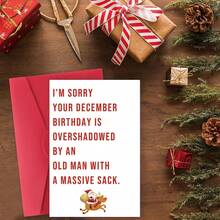 1 Stück, Lustige Dezember Geburtstagskarte für Frauen und Männer, fröhliche Weihnachts-Geburtstagskarte für die besten Freunde, humorvolle Weihnachts-Geburtstagskarte als Geschenk für ihn und sie - Einheitsgröße - Übersicht 7