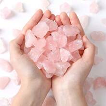 Natural Pink Crystal Quartz Rough Stones Boho Raw Crystal Decor For Tumbling, Cabbing, Jewelry Making, Wicca & Witchcraft, Ideal For Christmas, Thanksgiving, Valentine's Day, Mother's Day, Graduation Gifts - Pastoral Themed